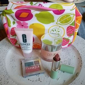 Clinique bundle with Moisture Surge and makeup bag